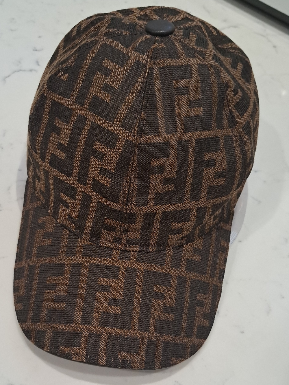 Fendi FF Logo Baseball Cap in Brown and Dark Brown